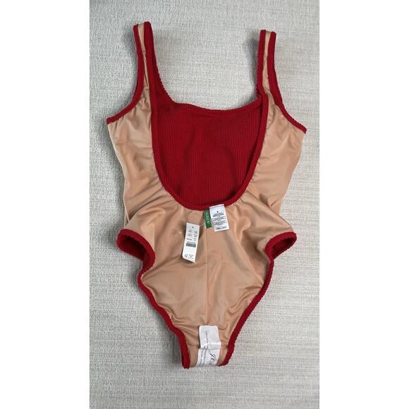 NWT J Crew Swimsuit Venetian Red Textured Scoopneck One Piece Swim Suit Size 8 - Picture 10 of 16